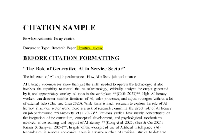 do apa 7 citation formatting